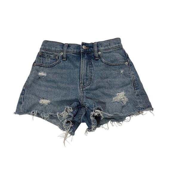 Madewell Womens 23 The Perfect Jean Shorts Denim Ripped Distressed Summer - Picture 1 of 8